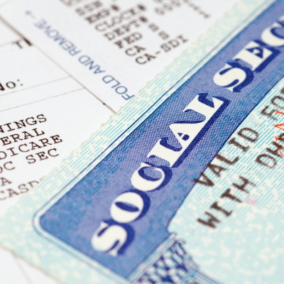 Social security card with statements
