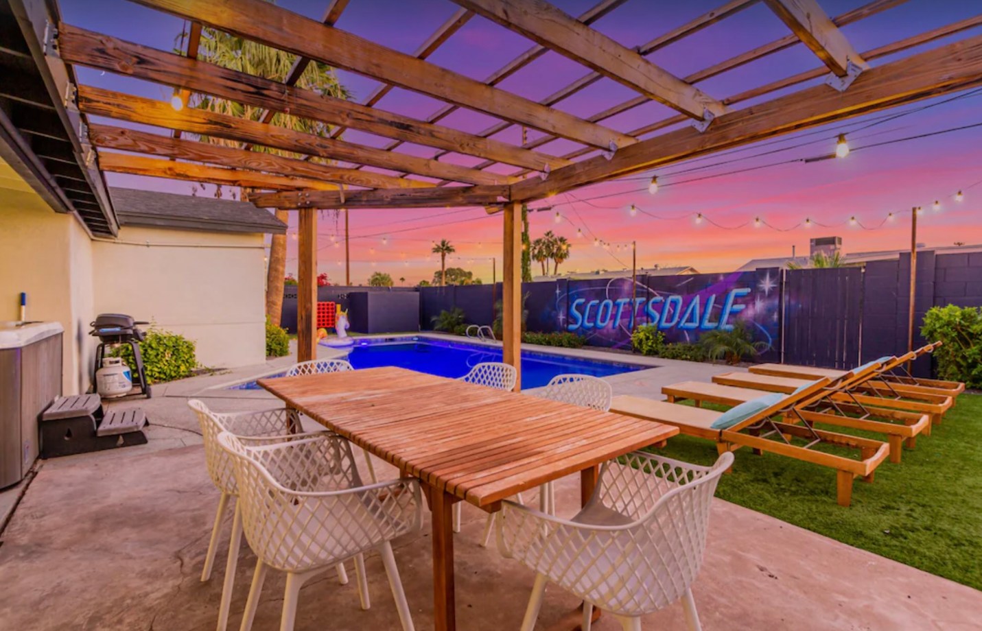 Backyard view from Galactic Getaway Vrbo rental in Scottsdale