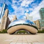 Chicago's iconic Cloud Gate (also known as "The Bean") in Millennium Park