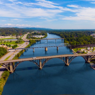 Bridges over the Coosa River in Gadsden, Alabama