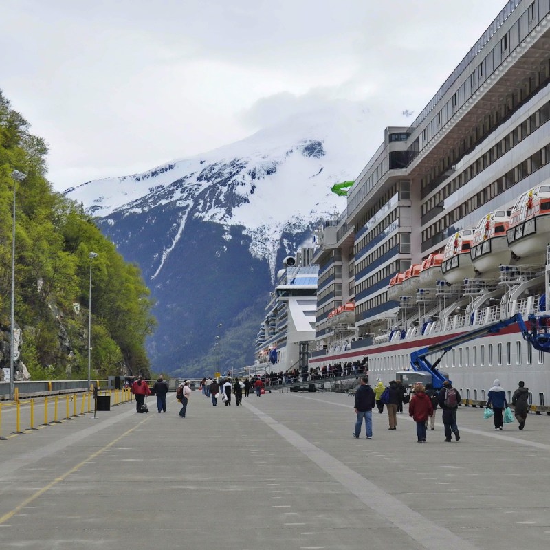 Cruise ships docked in Skagway, Alaska