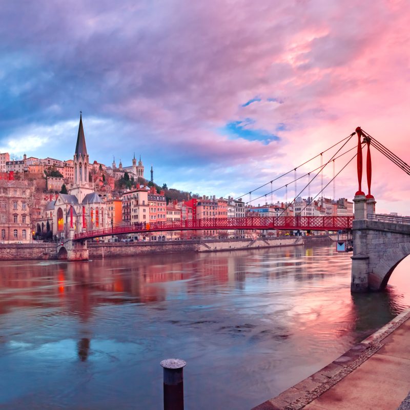 Gorgeous sunset over Lyon, France