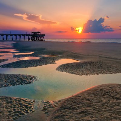 Sunrise at Tybee Island Beach in Georgia