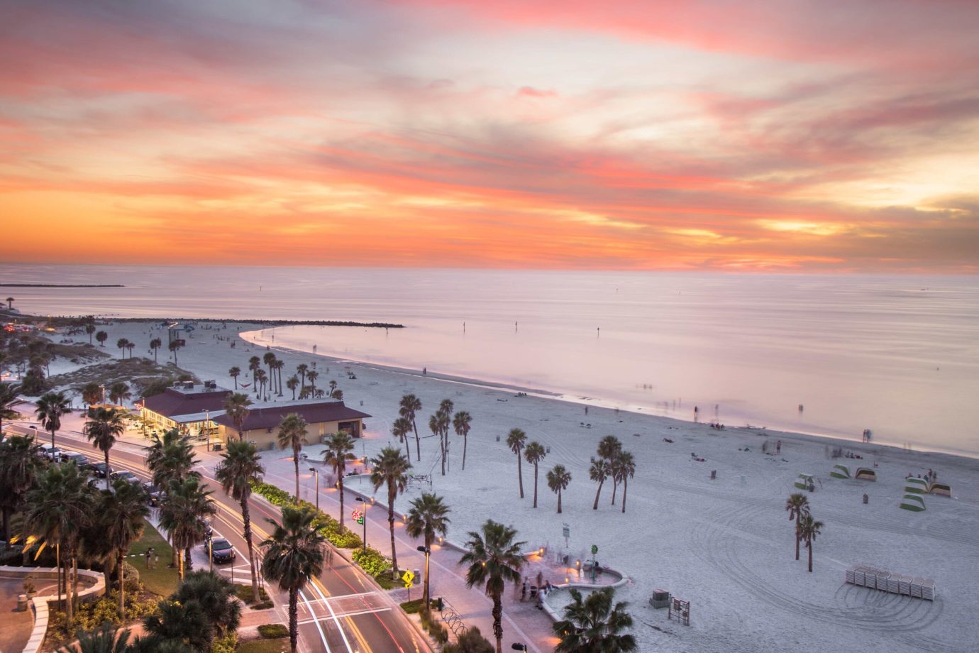 Sunset over Clearwater Beach in Florida