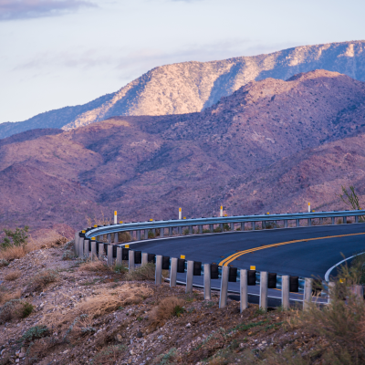 Mountain Road in Southern California. Coachella Valley Area. California, USA.