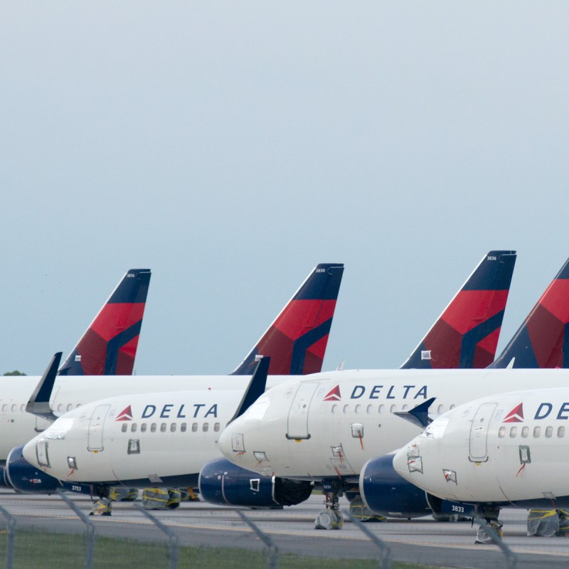 Delta jets at Kansas City International Airport.