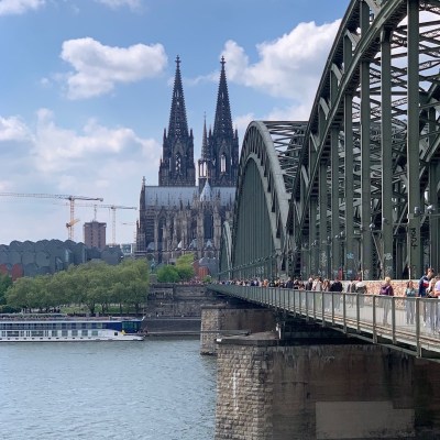 Hohenzollern Bridge on a bicycle tour of Cologne, Germany