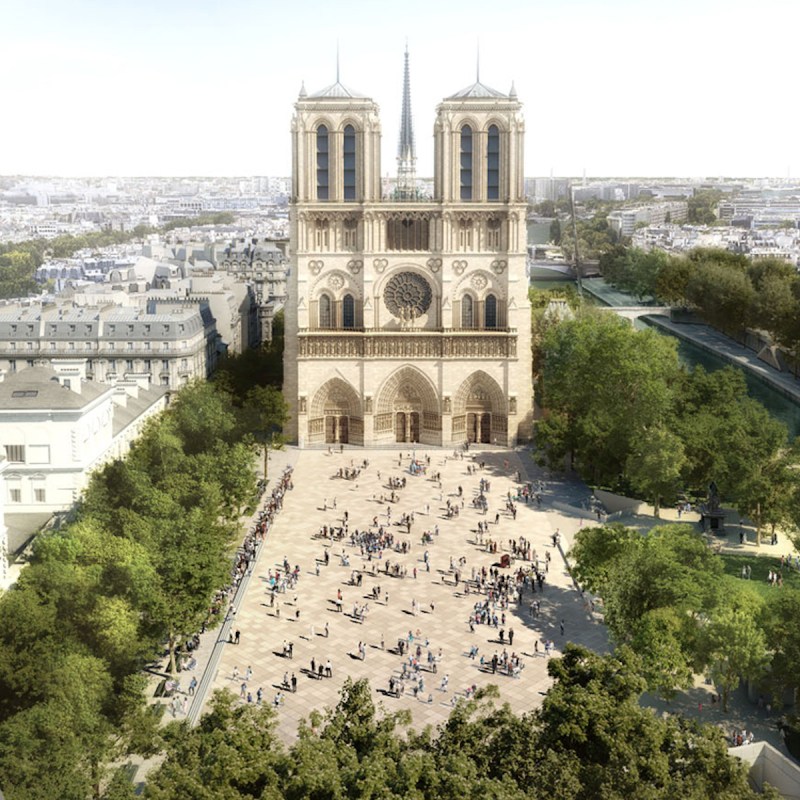 Rendition of Notre-Dames new green spaces