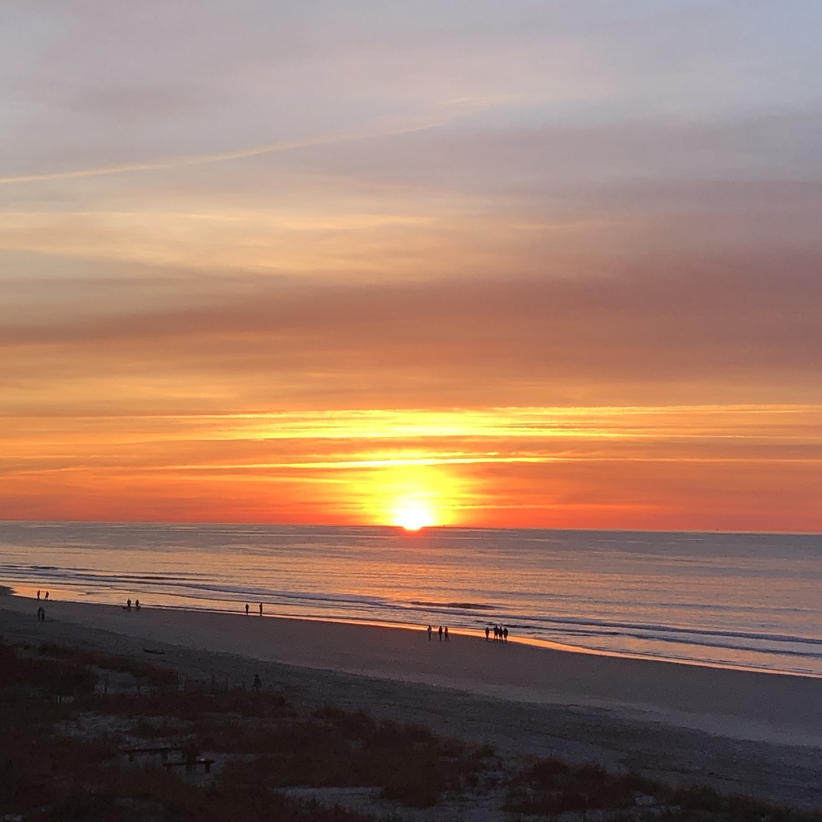 Sunrise in Folly Beach, South Carolina.