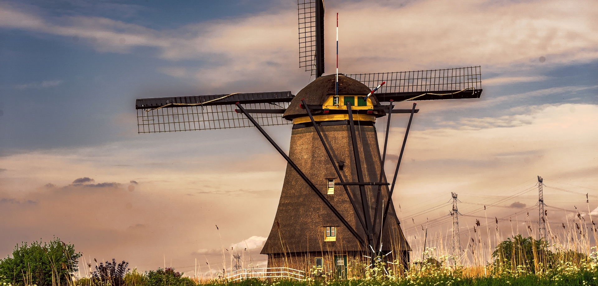 A windmill at Kinderdijk