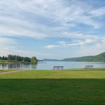 The view from Hawkeye Bar and Grill in Cooperstown, New York