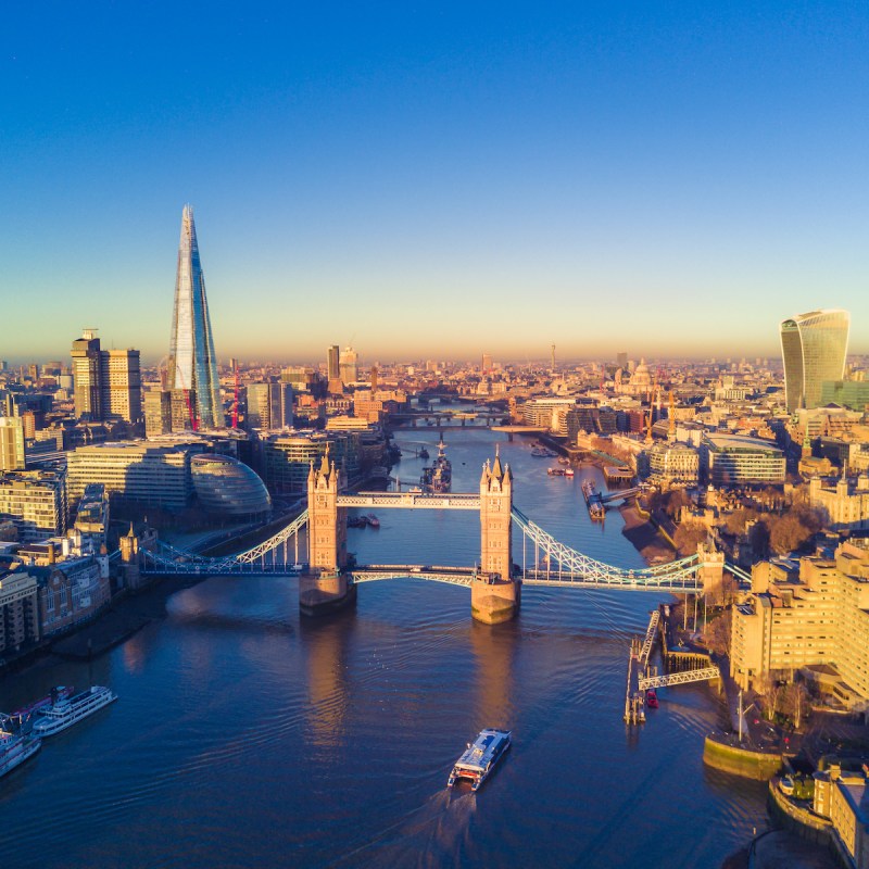 The skyline of London, England