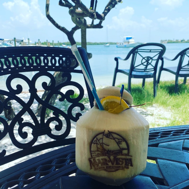 Coconut drink at Mar Vista