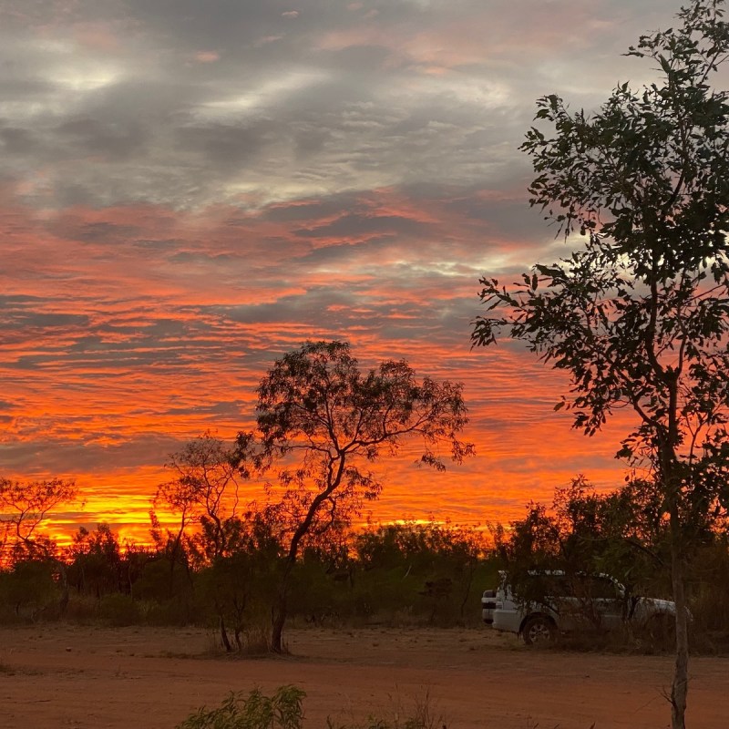 Sunrise at Matt Wright's Top End Safari Camp