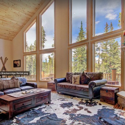 View of mountains from Grand Moose Lodge Vrbo Rental in Breckenridge, Colorado