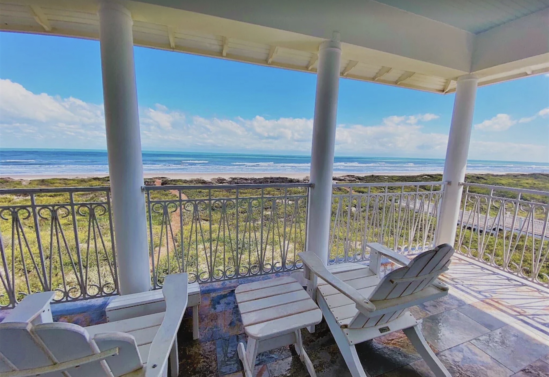View of ocean on South Padre Island from Sapphire Bungalow Vrbo Rental