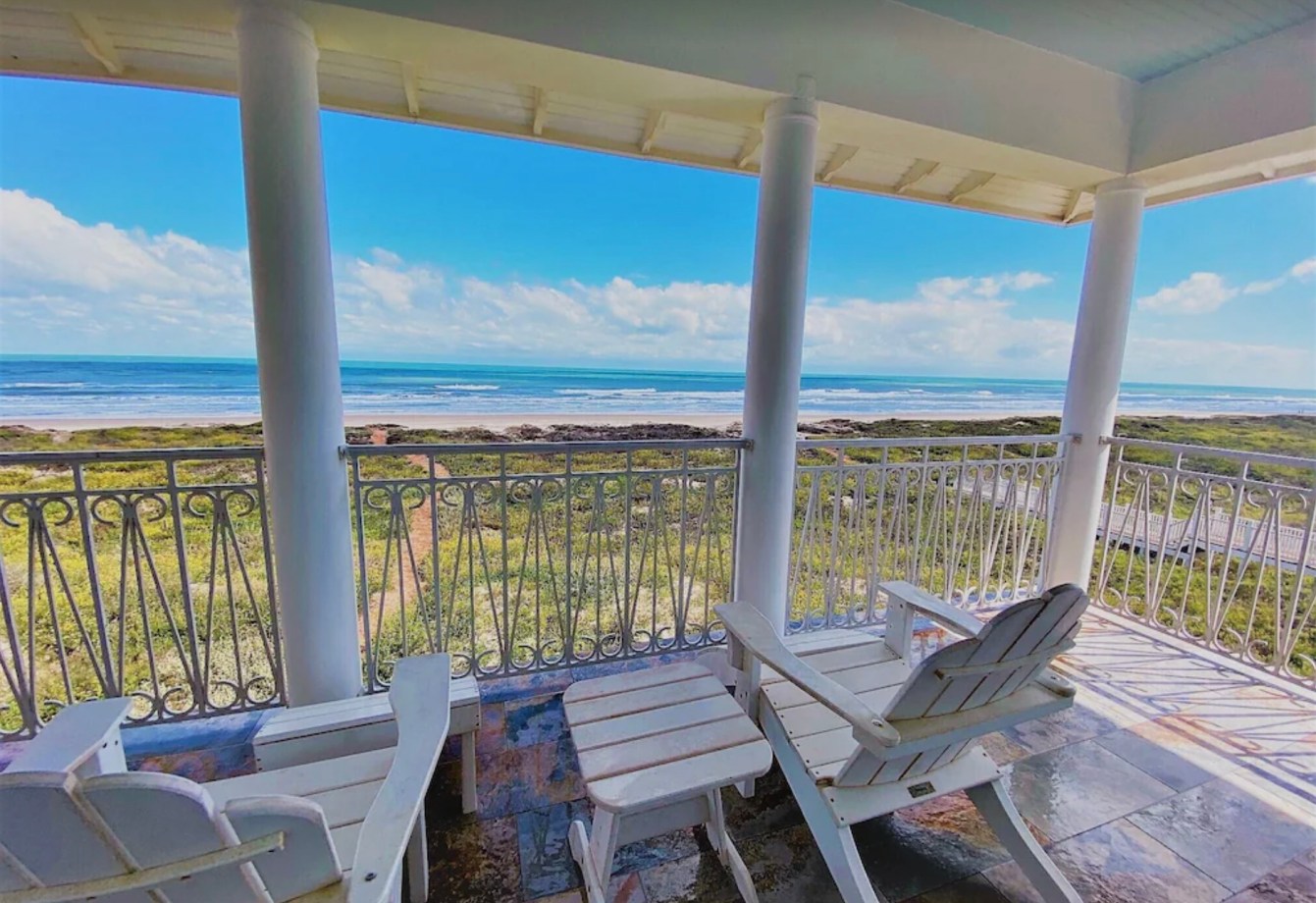 View of ocean on South Padre Island from Sapphire Bungalow Vrbo Rental