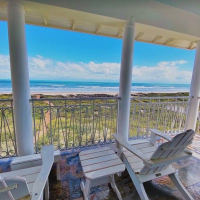 View of ocean on South Padre Island from Sapphire Bungalow Vrbo Rental