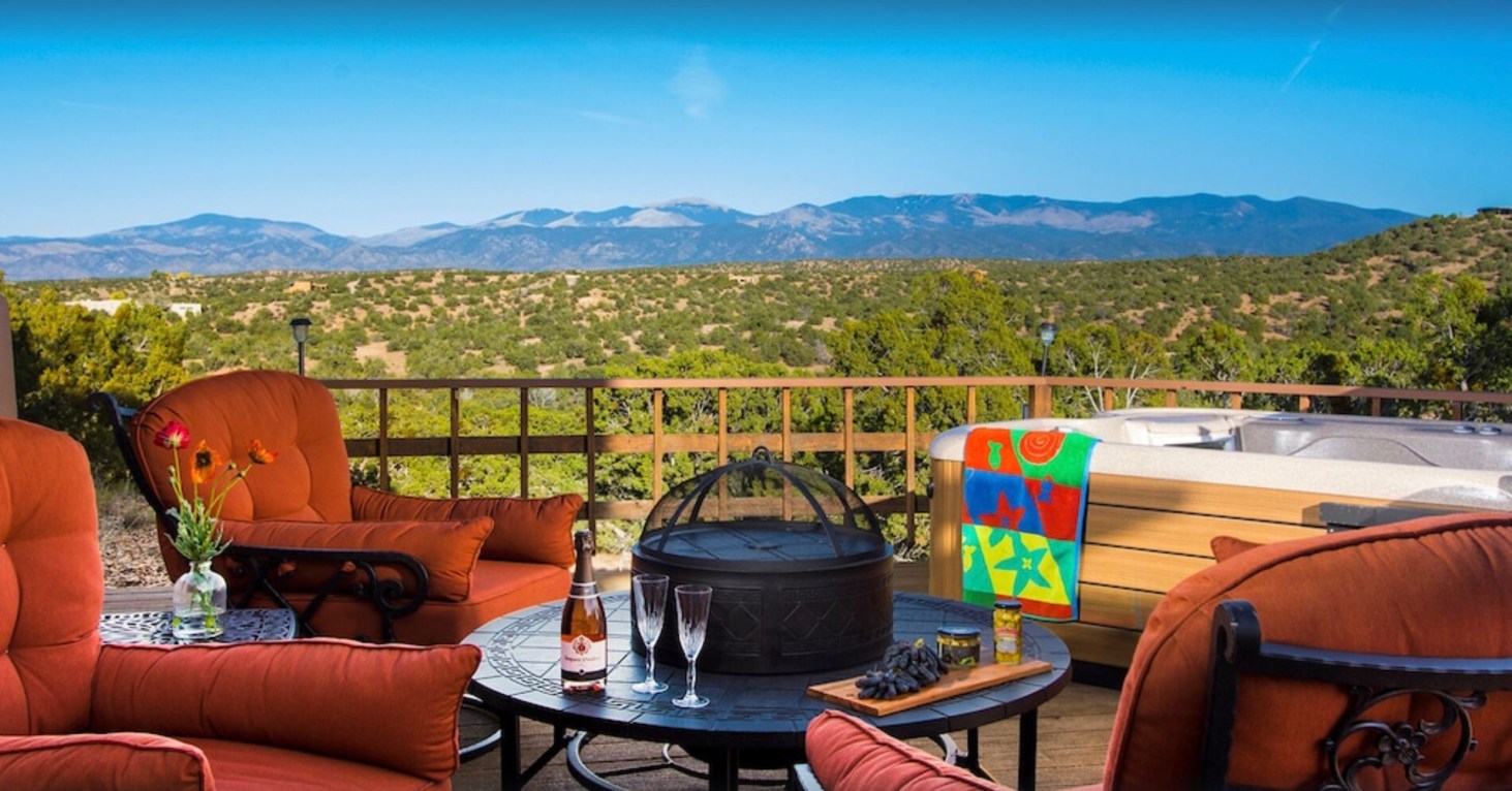 View of the Sangre de Cristo Mountains from the Adobe Mansion in Santa Fe