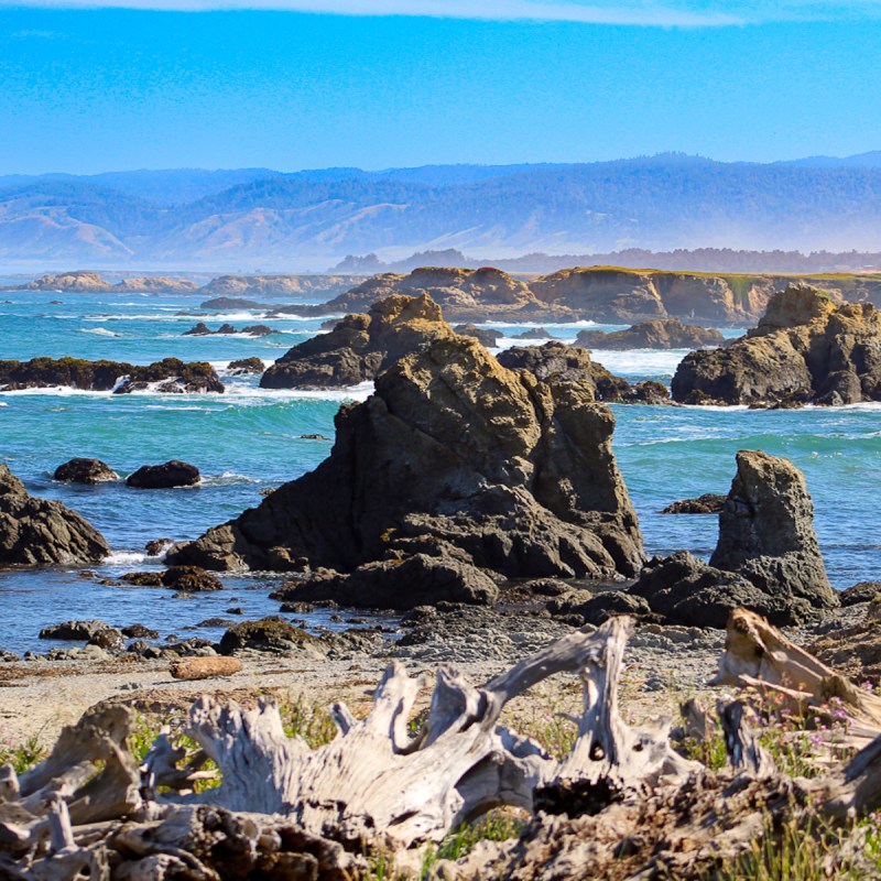 Northern California coast from the California Coastal Trail in Fort Bragg, California