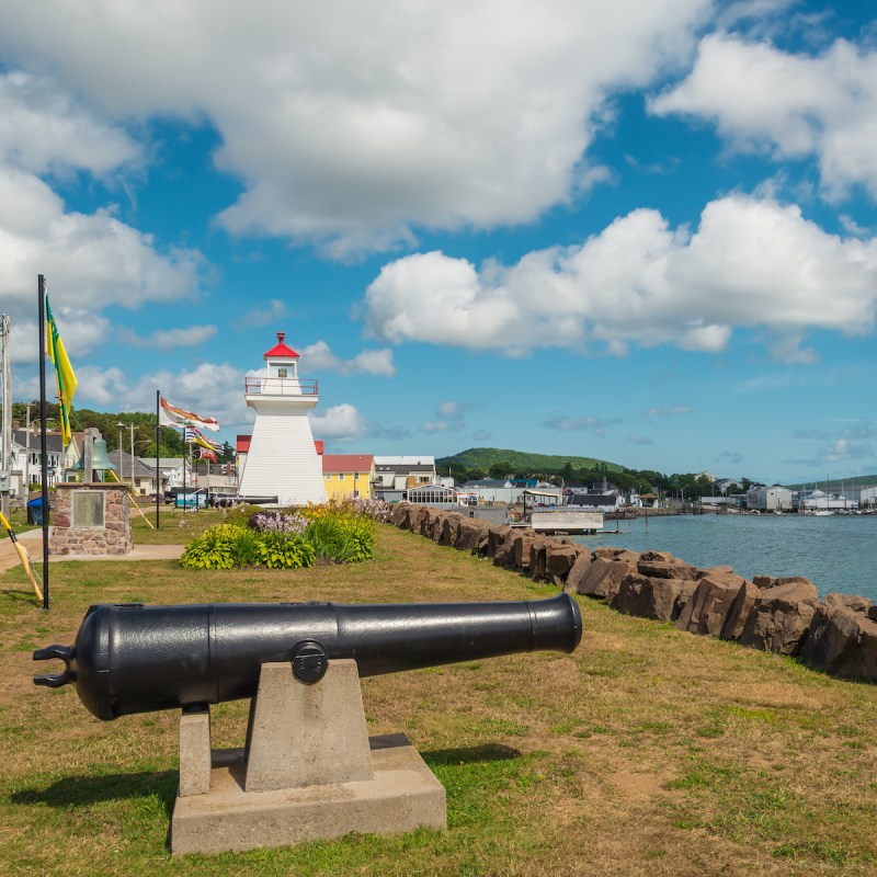 Waterfront Park in town center of Digby, Nova Scotia, Canada