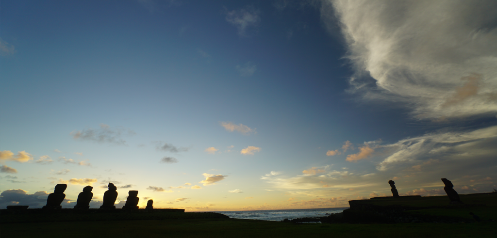 Moai on Easter Island in Chile.