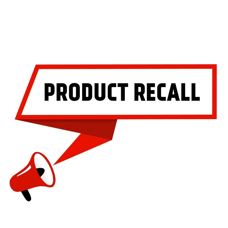 Product recall icon with megaphone.