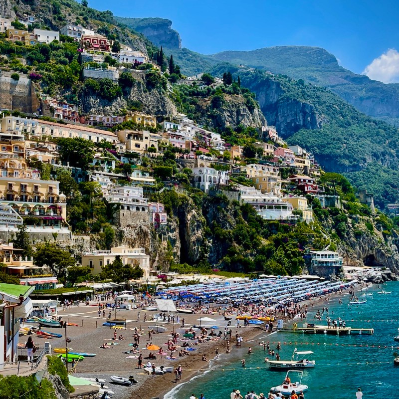 Positano’s iconic Spiaggia Grande Beach