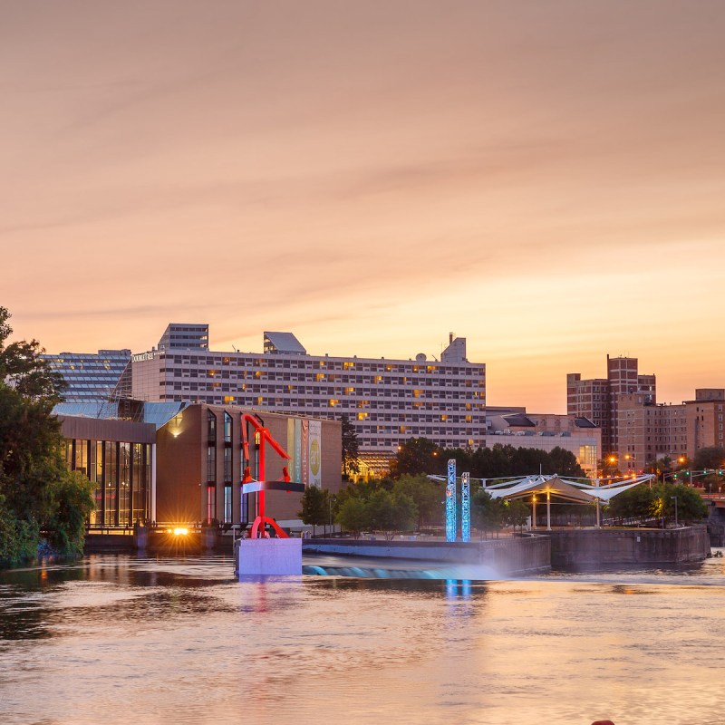 Sunset over South Bend and the St. Joseph River