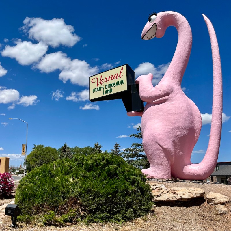 Dinah the Pink Dinosaur sculpture