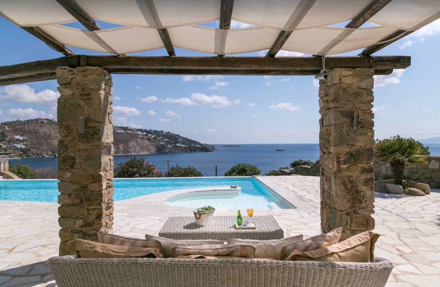 Ocean view from Cycladic Castle Villa Rental in Greece