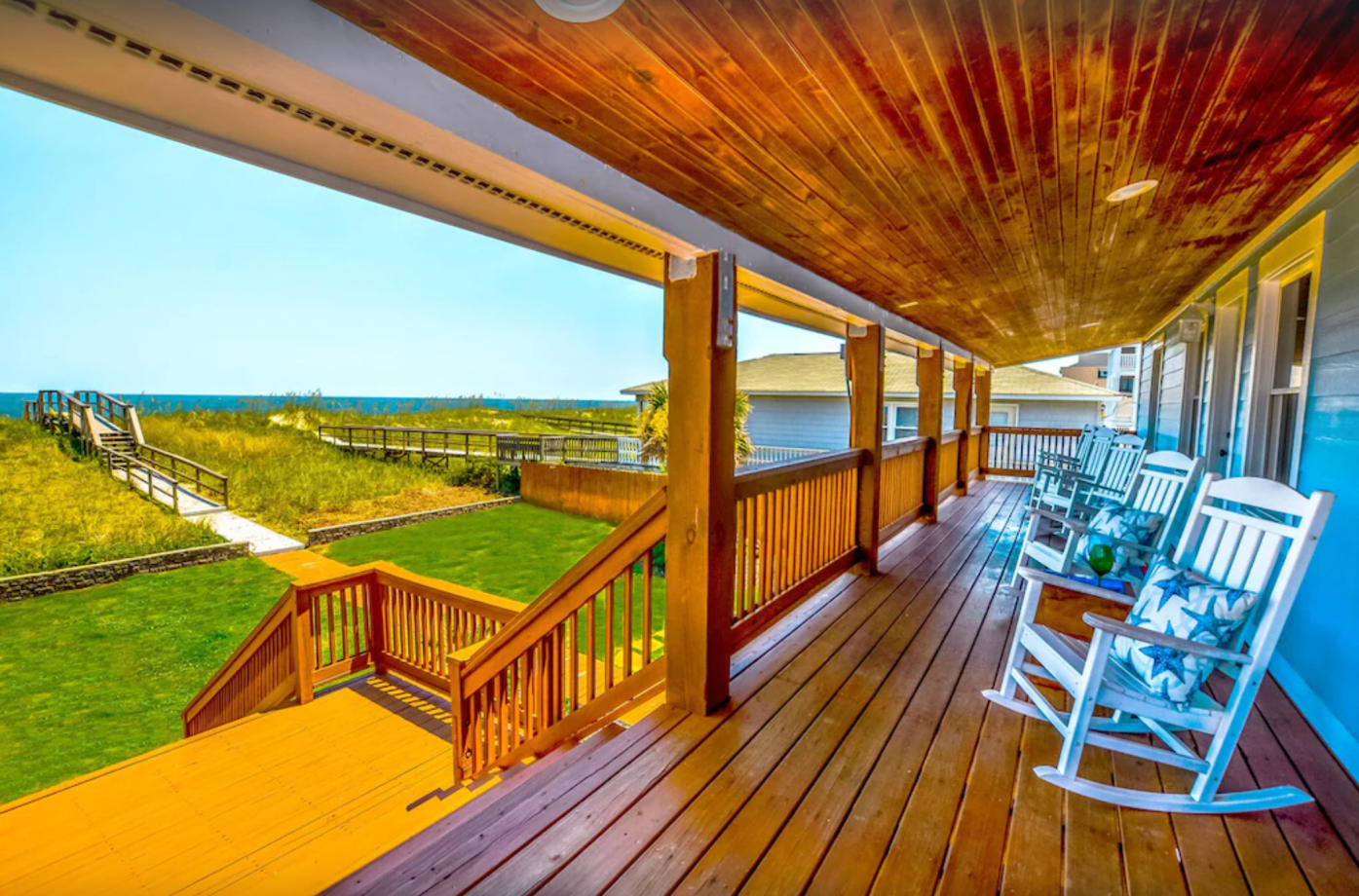 View of Carolina Beach from Oceanfront House Top Floor Vrbo Rental