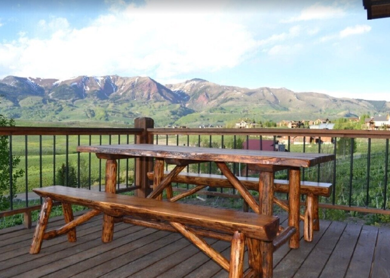 View from the deck of the Big Beautiful Home In The Butte Vrbo Rental in Crested Butte