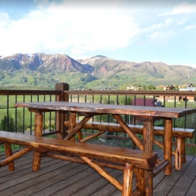 View from the deck of the Big Beautiful Home In The Butte Vrbo Rental in Crested Butte