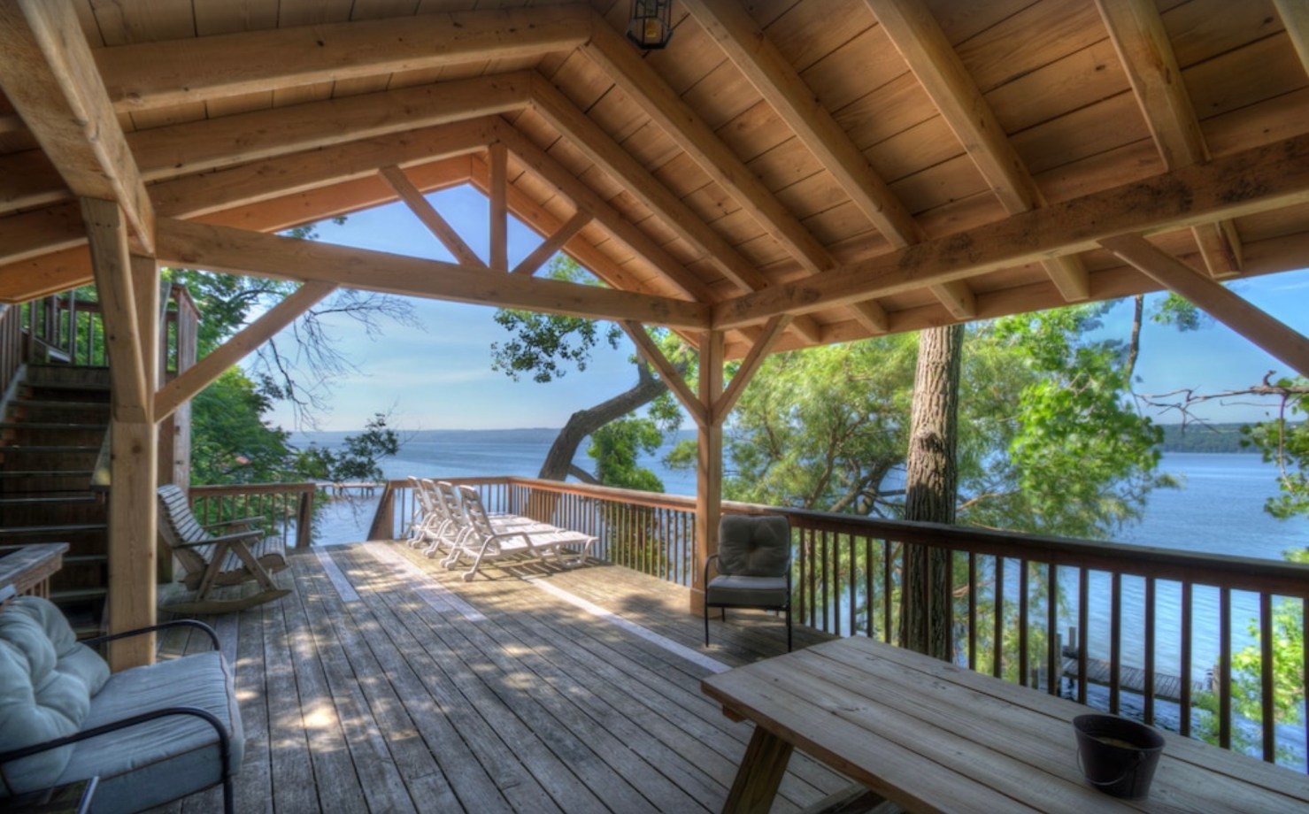 View of Cayuga Lake from the Pair Of Cayuga Cabin Rentals
