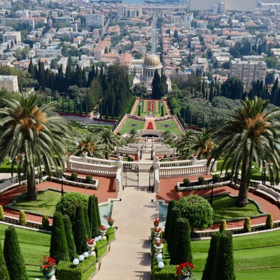 Bahai Gardens view from the balcony at the very top