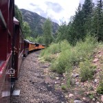 The Durango & Silverton going around a curve