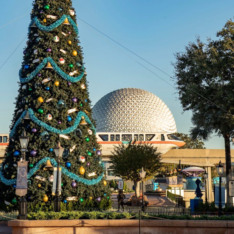 EPCOT International Festival of the Holidays decorations.
