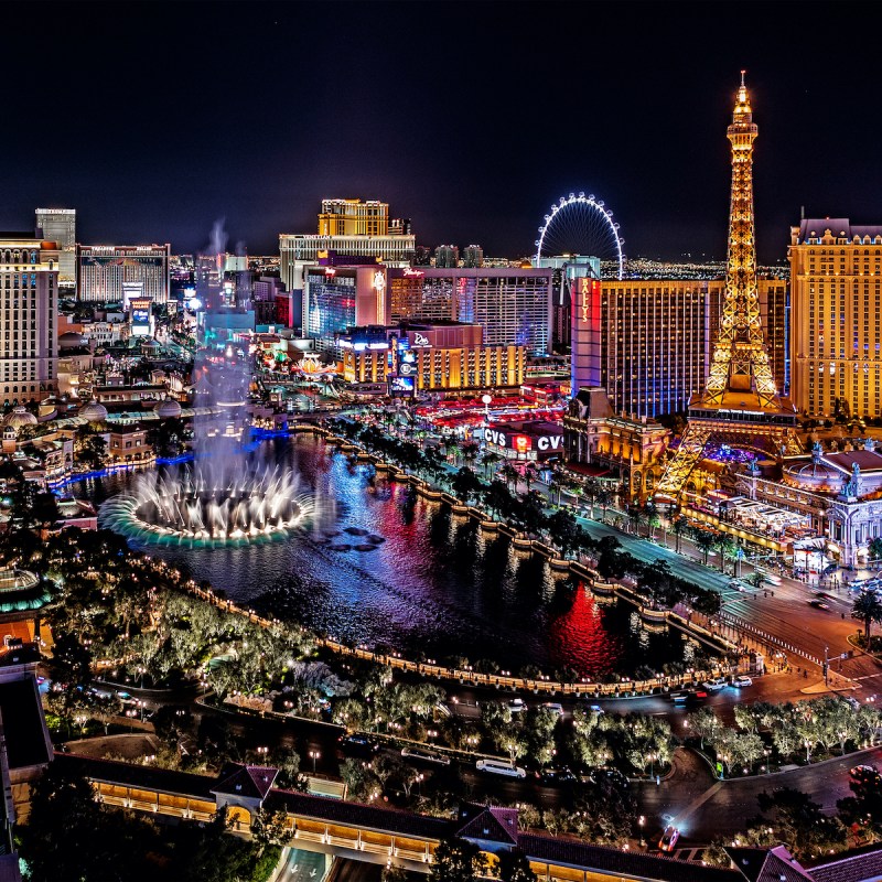 Las Vegas Strip at night.