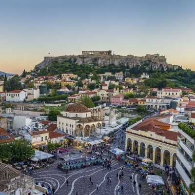 Monastiraki square, home to a prominent Athens flea market. Greece.