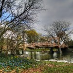 A Pedestrian bridge in Victoria Park, Kitchener, Canada