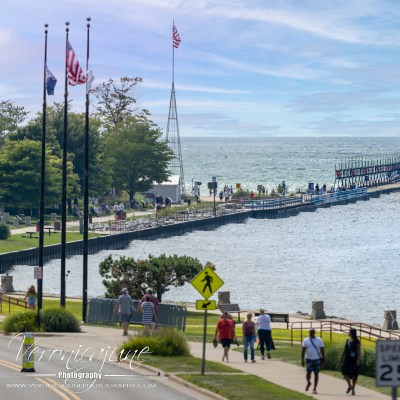 A view of the South Pier from the downtown area of South Haven