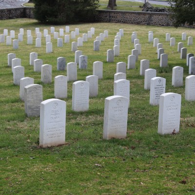 Gravestones at the Gettysburg battlefield