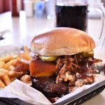 An Oasis Diner Burger and root beer on the Soda-licious Trail and the Between the Buns Burger Trail