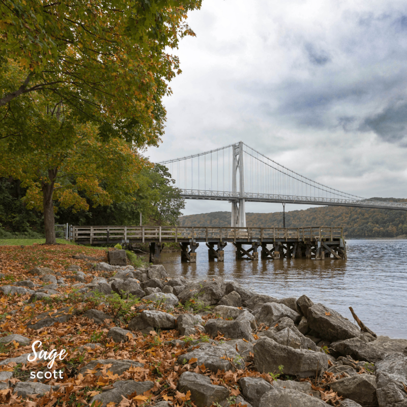 Mid-Hudson Bridge at sunset; Poughkeepsie, New York