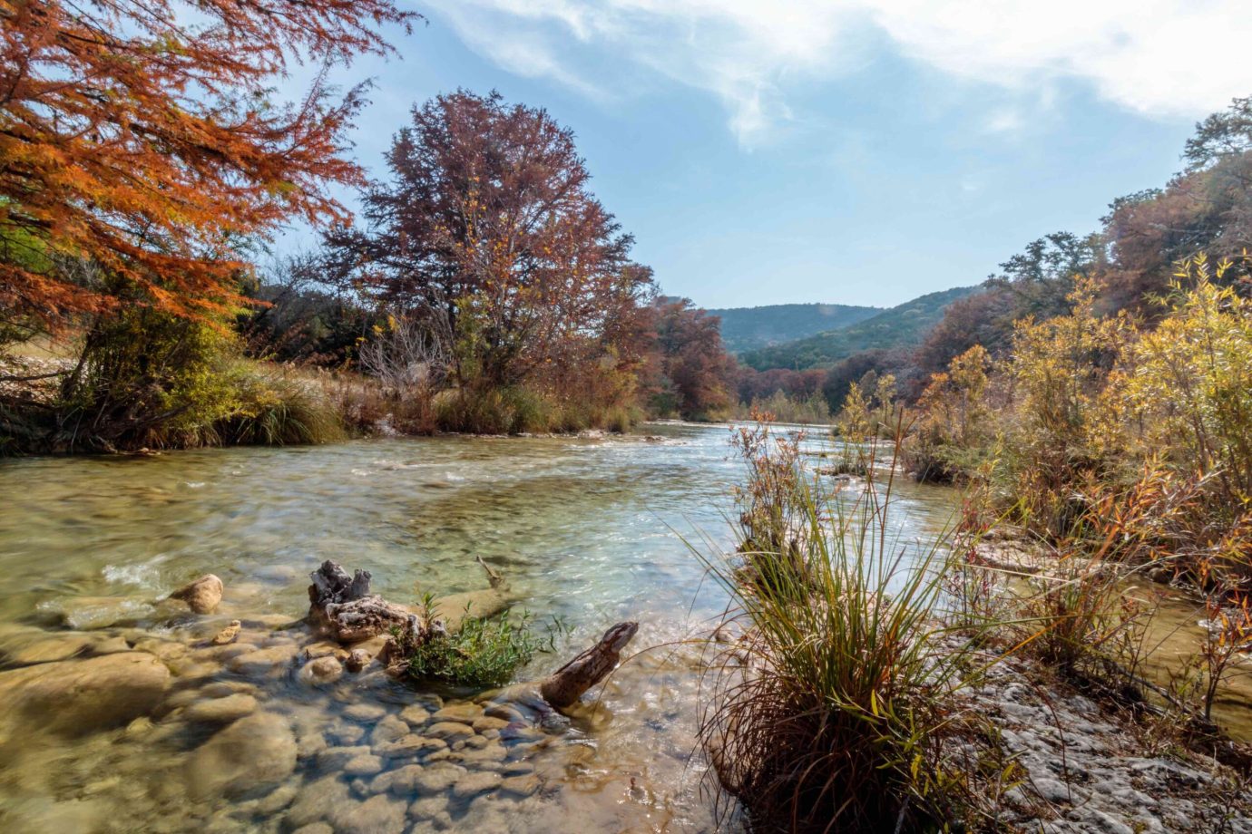 Frio River at Garner State Park during the fall