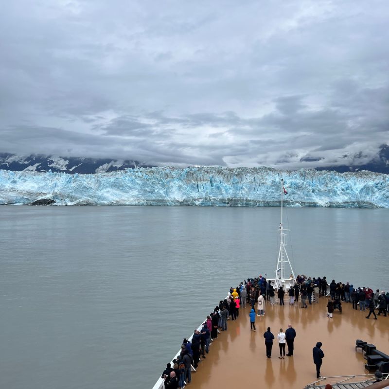 View of Hubbard Glacier from Holland America Westerdam in Alaska