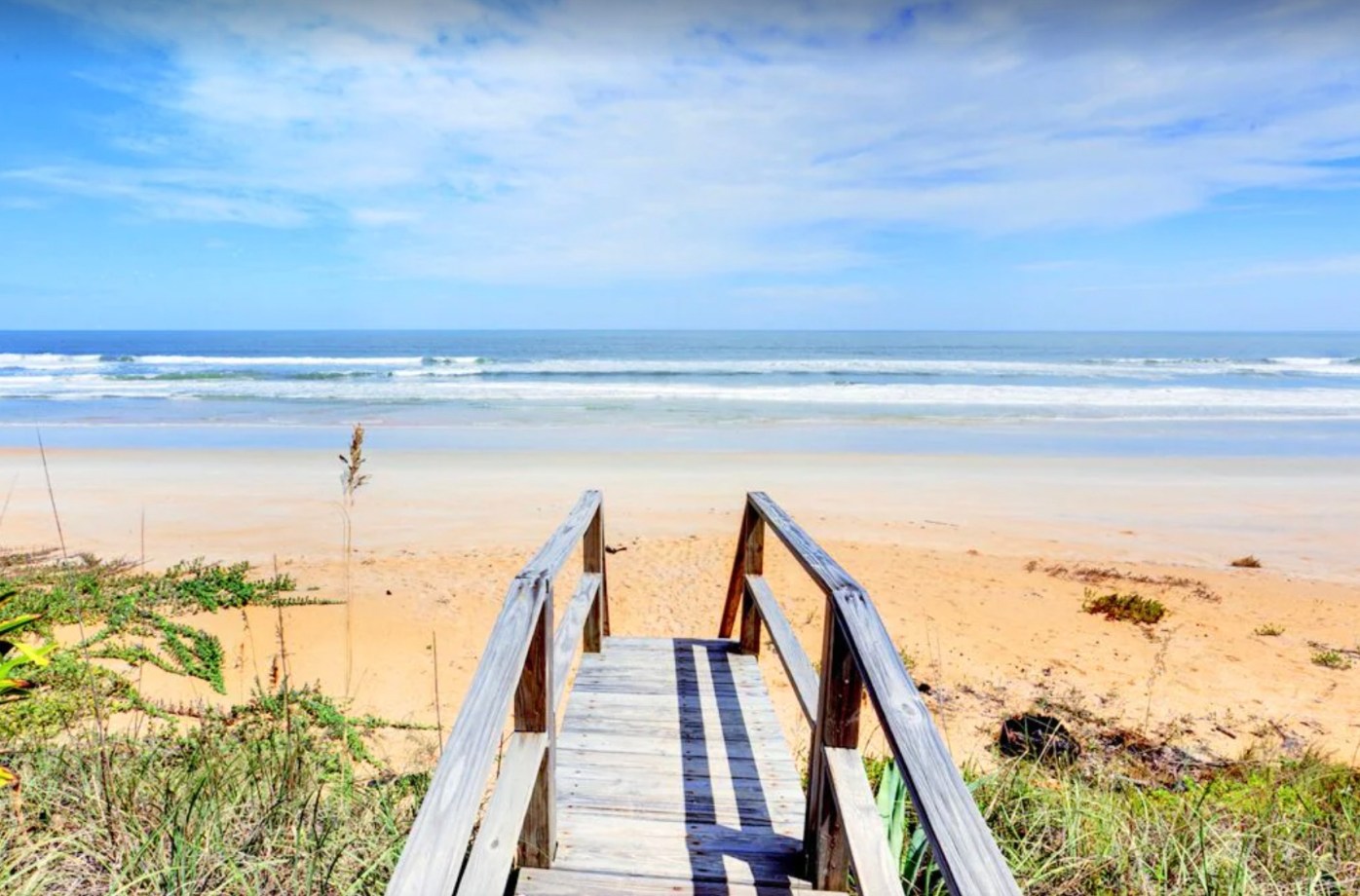 View of Flagler Beach from the Sunshine House Vrbo rental in Florida