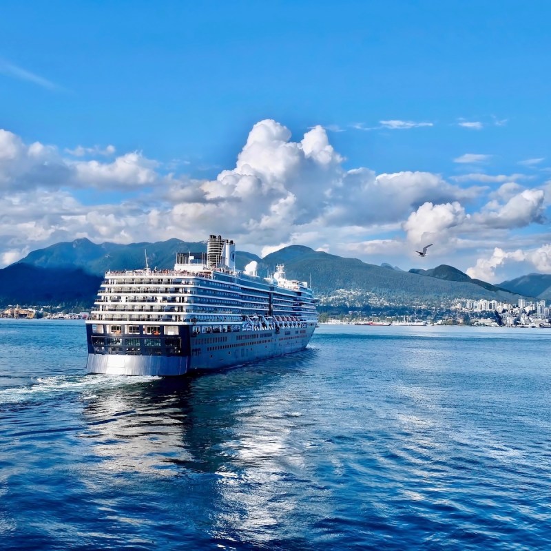 Alaska cruise ship departing from Vancouver