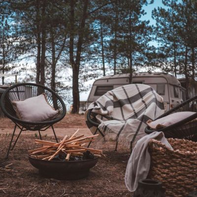 blankets around campground